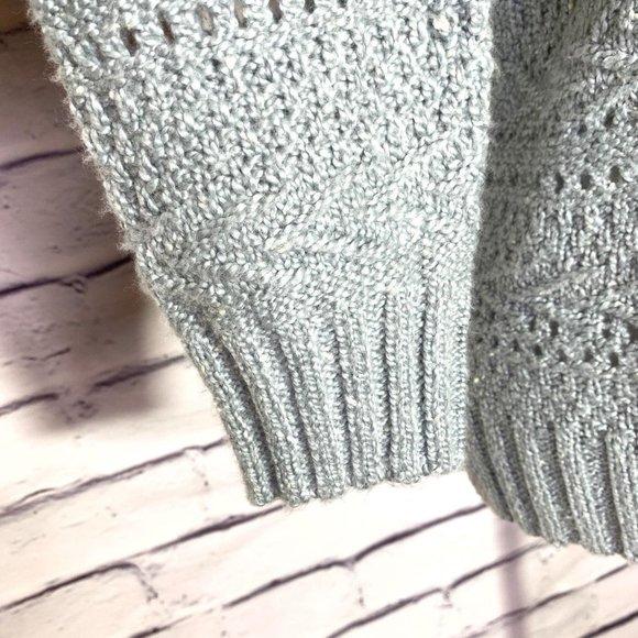 - Lucky Brand Slate Blue Crew Neck Sweater Small 🌺🌼🌸Host Pick - Picture 5 of 9